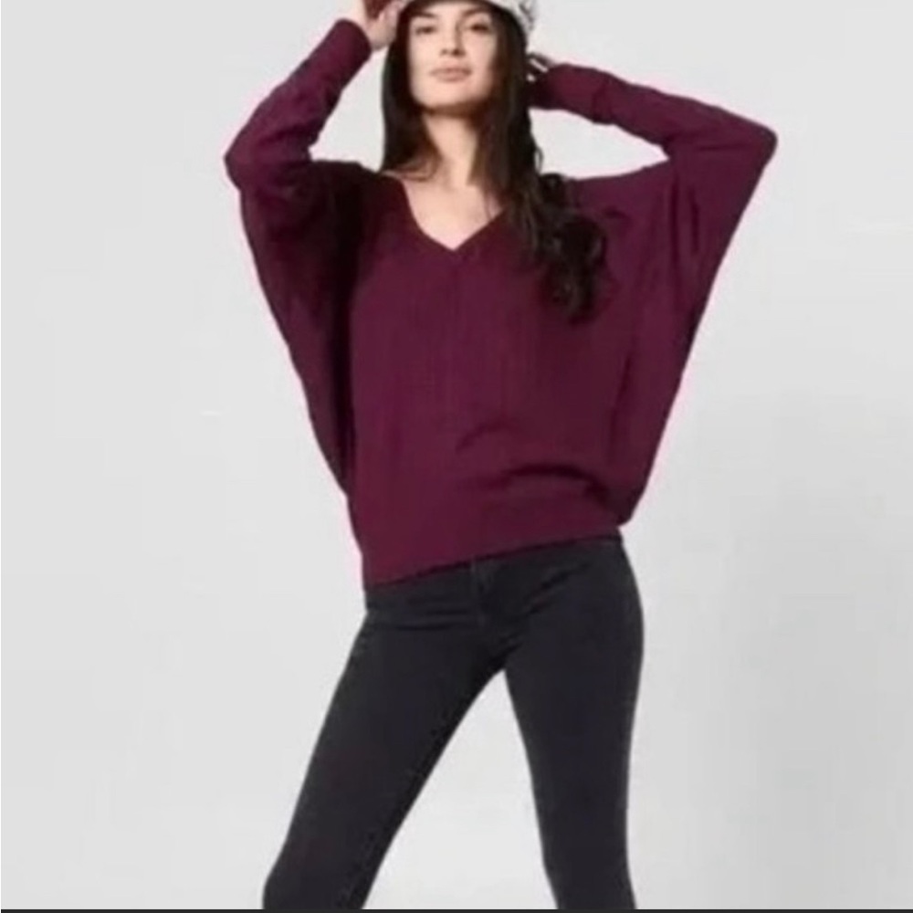 Free People Mulberry Santa Clara Thermal Oversized Long Sleeve Top size S